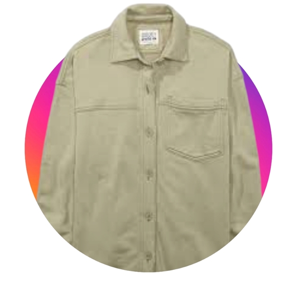 New! AE Oversized 60% Cotton  Fleece  shacket Sz 1 Xlarge & 1 Large - Picture 14 of 14